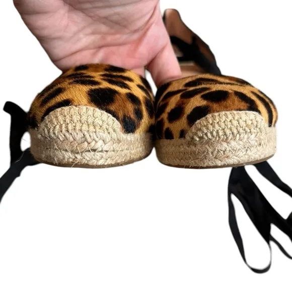 J. Crew NWOT Espadrille Wedges in Leopard Calf Hair size 8.5 AJ166