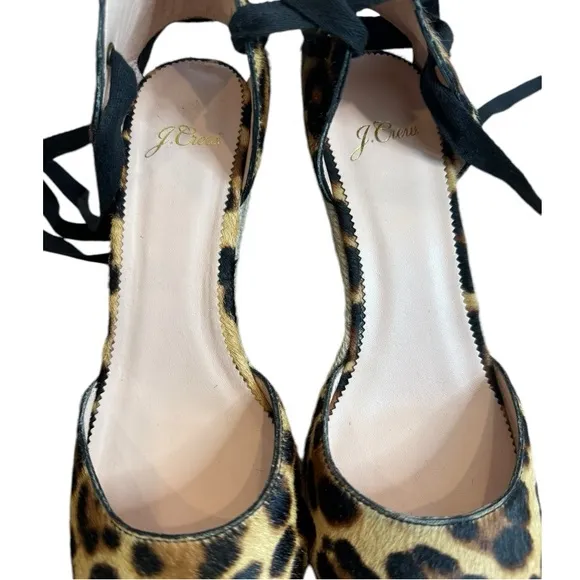 J. Crew NWOT Espadrille Wedges in Leopard Calf Hair size 8.5 AJ166