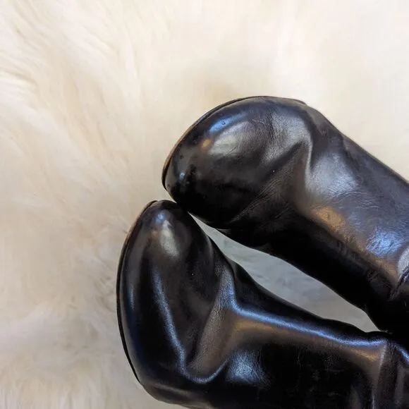 J. Crew Rory Collection Ankle Boots Black Leather Heeled Booties 7.5