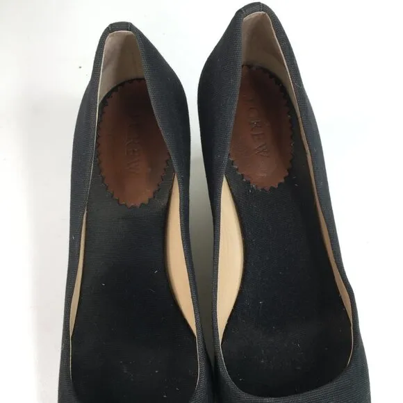 J. Crew Seville Black Espadrille Wedges Size 10