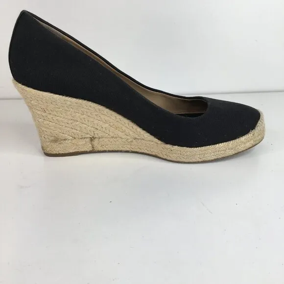 J. Crew Seville Black Espadrille Wedges Size 10