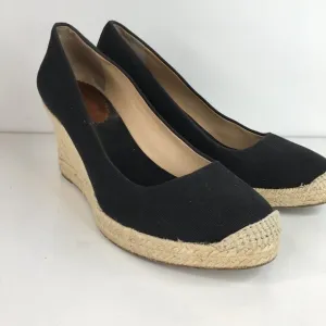 J. Crew Seville Black Espadrille Wedges Size 10