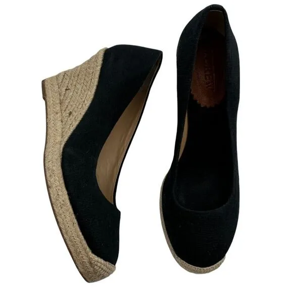 J. Crew Seville Blue Canvas Espadrille Wedges