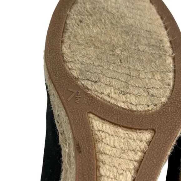 J. Crew Seville Blue Canvas Espadrille Wedges