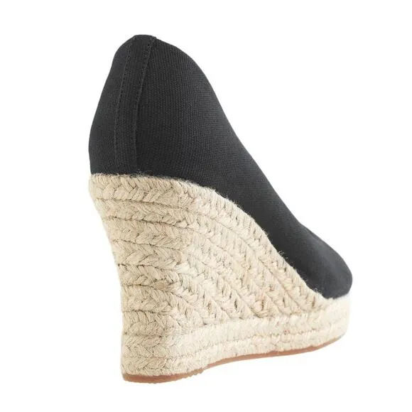 J. Crew Seville Blue Canvas Espadrille Wedges
