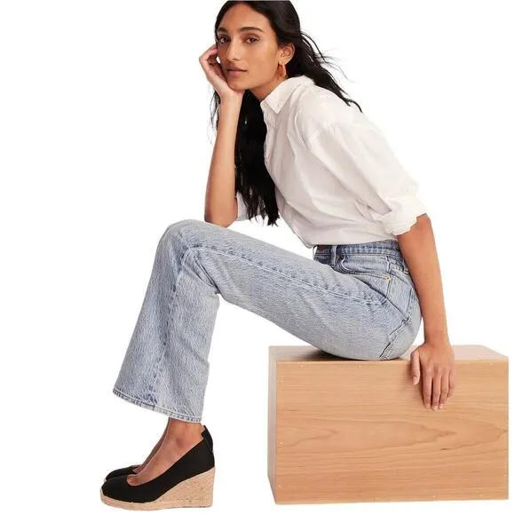 J. Crew Seville Blue Canvas Espadrille Wedges