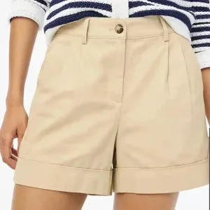 J Crew Shorts Pleated Khaki Chino 4” Inseam NWT Womens Size 16 Cotton