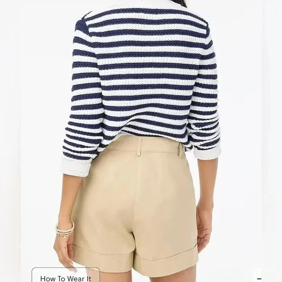 J Crew Shorts Pleated Khaki Chino 4” Inseam NWT Womens Size 16 Cotton