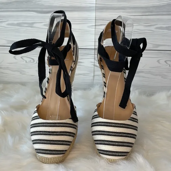 J. Crew Stripped Espadrille Wedges