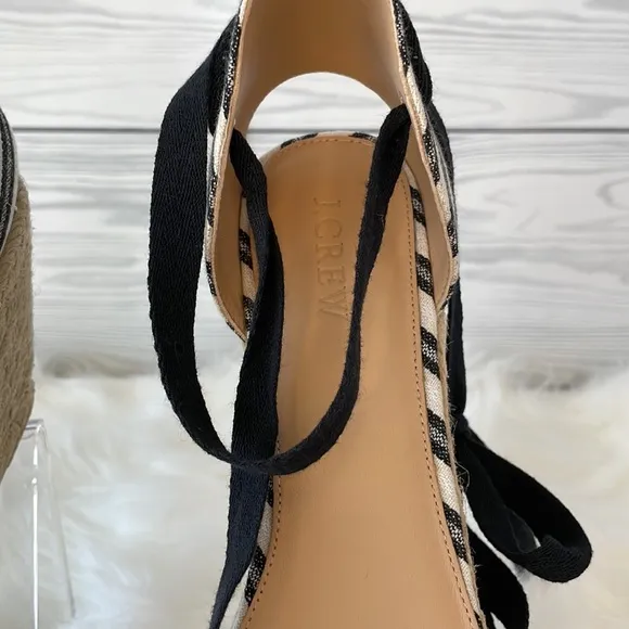 J. Crew Stripped Espadrille Wedges