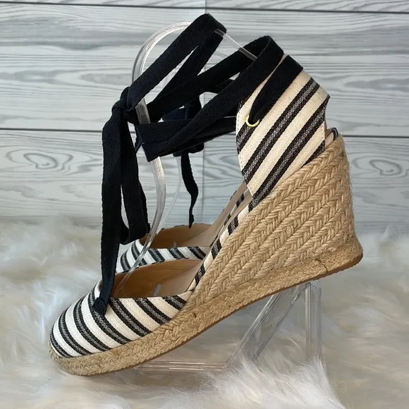J. Crew Stripped Espadrille Wedges