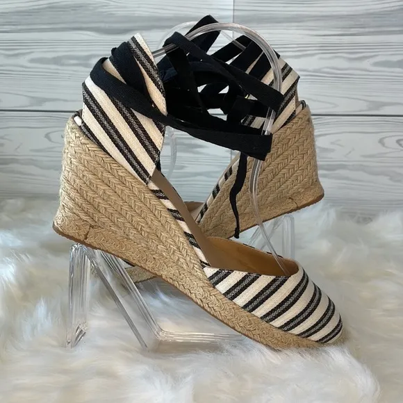 J. Crew Stripped Espadrille Wedges