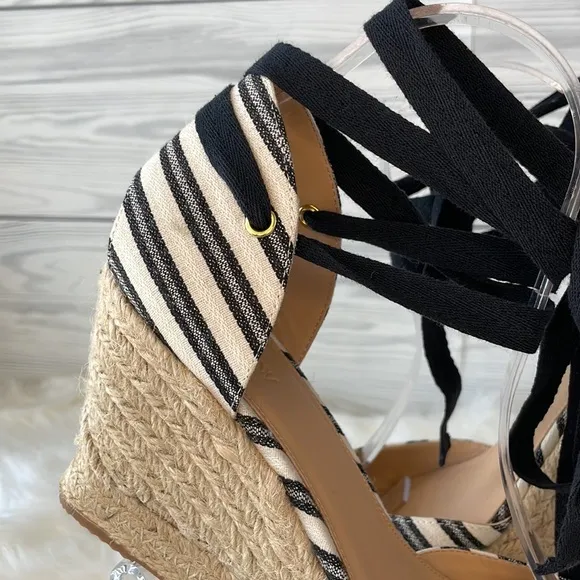 J. Crew Stripped Espadrille Wedges