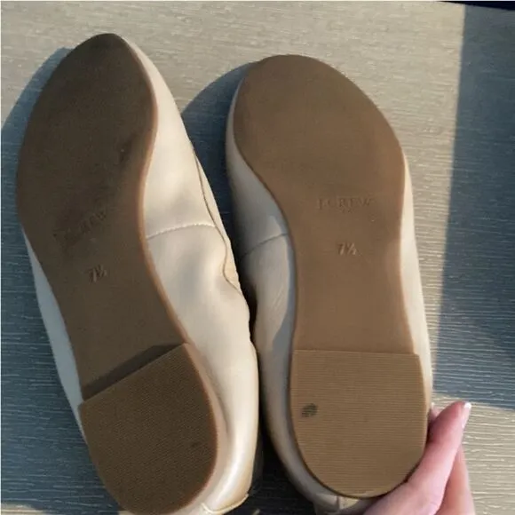 J. Crew Tan Leather Ballet Flats Size 7.5