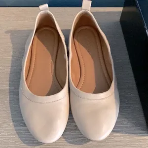 J. Crew Tan Leather Ballet Flats Size 7.5