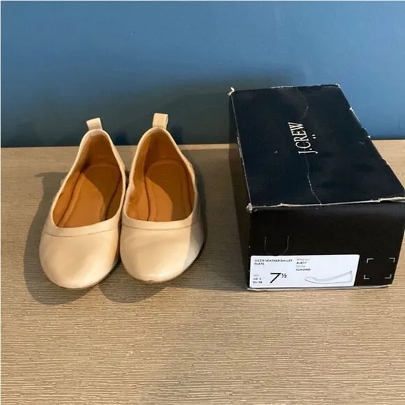 J. Crew Tan Leather Ballet Flats Size 7.5