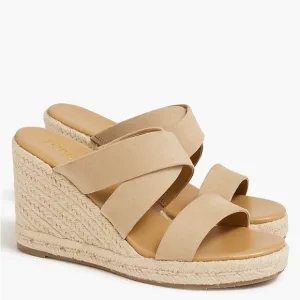 J Crew Wide-strap espadrille mule wedges BQ431