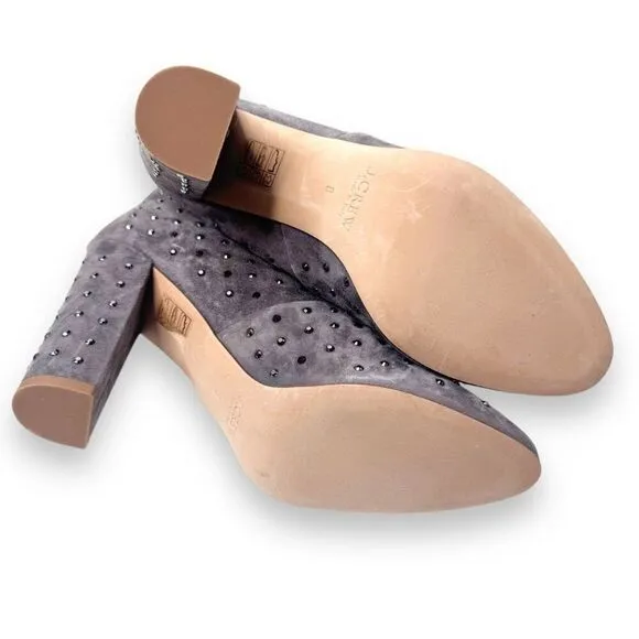 J. Crew Adele Crystal Suede Heeled Boots in Heron Grey Women’s Size 8 Italy Made