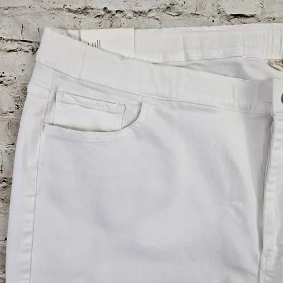 J Jill Flat Front High Rise Stretch Denim Skinny Leggings Womens White 22 NWT