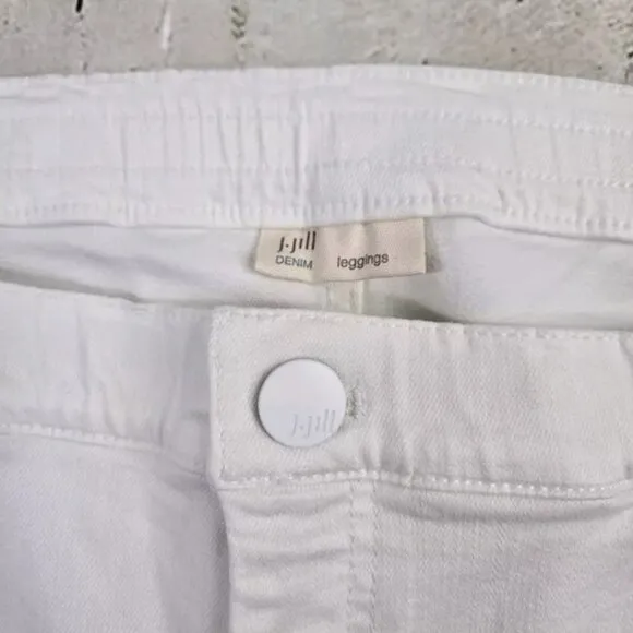 J Jill Flat Front High Rise Stretch Denim Skinny Leggings Womens White 22 NWT