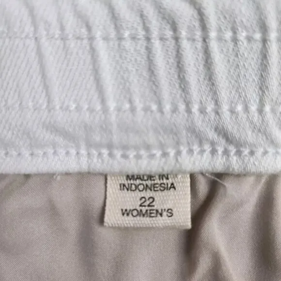 J Jill Flat Front High Rise Stretch Denim Skinny Leggings Womens White 22 NWT
