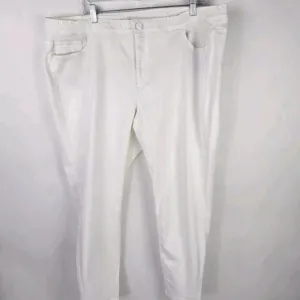 J Jill Flat Front High Rise Stretch Denim Skinny Leggings Womens White 22 NWT