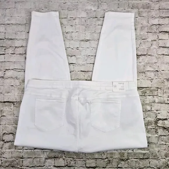 J Jill Flat Front High Rise Stretch Denim Skinny Leggings Womens White 22 NWT