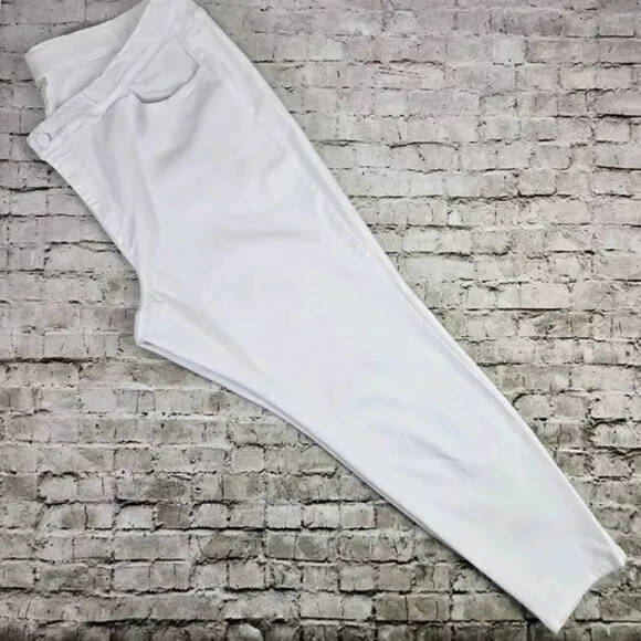 J Jill Flat Front High Rise Stretch Denim Skinny Leggings Womens White 22 NWT