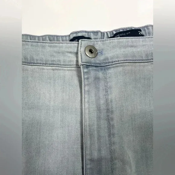 J Jill Jeans Cropped Authentic Fit Oxford Wash NWT Size 28 Raw Hem Elastic Waist