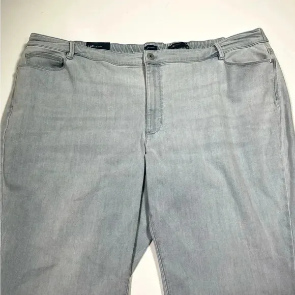 J Jill Jeans Cropped Authentic Fit Oxford Wash NWT Size 28 Raw Hem Elastic Waist