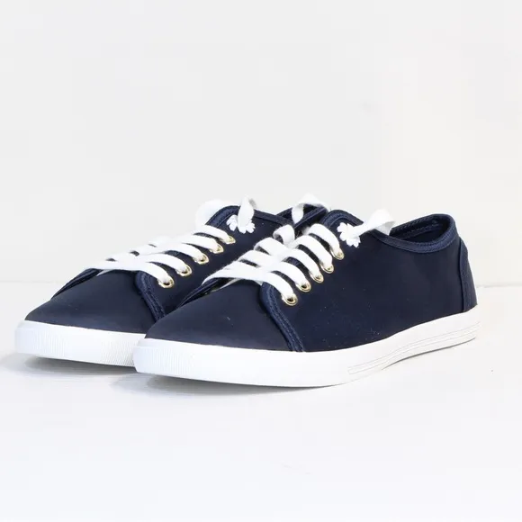 Jack Rogers Women's Lia Midnight Navy Satin Lace Up Sneaker NWT