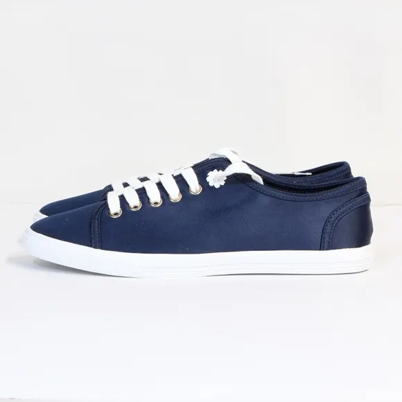 Jack Rogers Women's Lia Midnight Navy Satin Lace Up Sneaker NWT