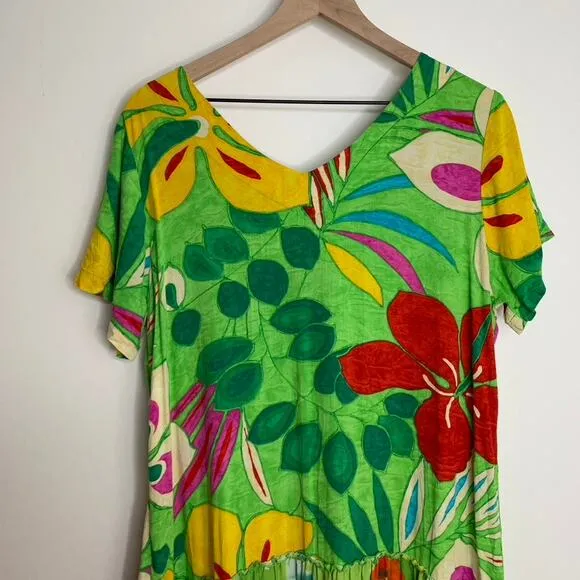 Jams World Hattie Shangri-La Drop Waist Printed Mini Floral Dress Womens XL