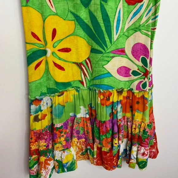 Jams World Hattie Shangri-La Drop Waist Printed Mini Floral Dress Womens XL