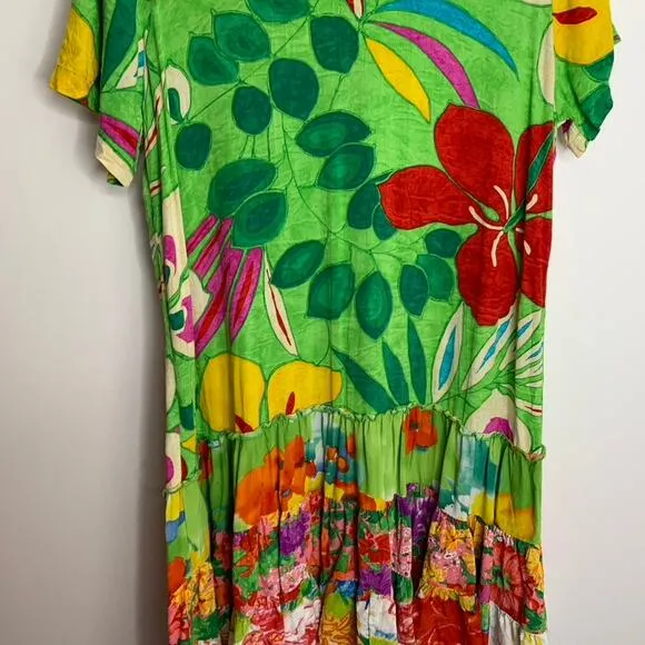 Jams World Hattie Shangri-La Drop Waist Printed Mini Floral Dress Womens XL