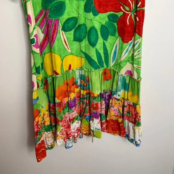 Jams World Hattie Shangri-La Drop Waist Printed Mini Floral Dress Womens XL