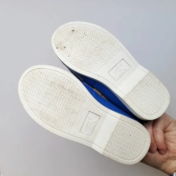Janie &amp; Jack 10 toddler Leather Boat Shoe Capri Blue Like New