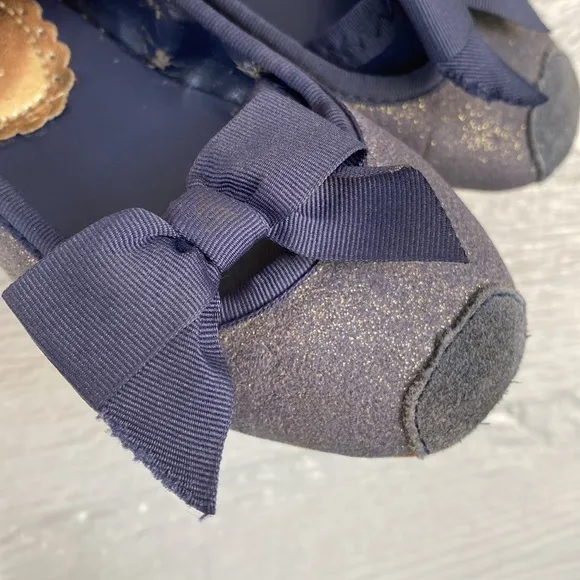 Janie and Jack blue Leather Flats size 6