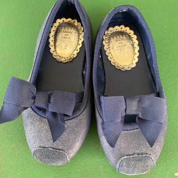 Janie and Jack blue Leather Flats size 6