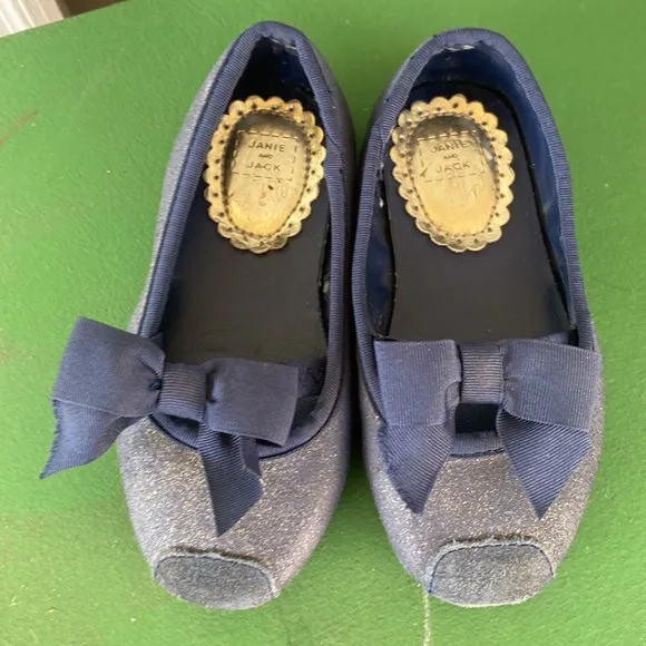 Janie and Jack blue Leather Flats size 6