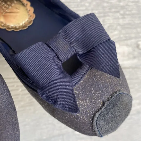 Janie and Jack blue Leather Flats size 6