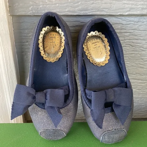 Janie and Jack blue Leather Flats size 6