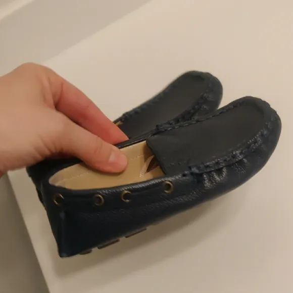 Janie and Jack Blue leather Moccasins Comfortable Slip-On Style sz 10 boy