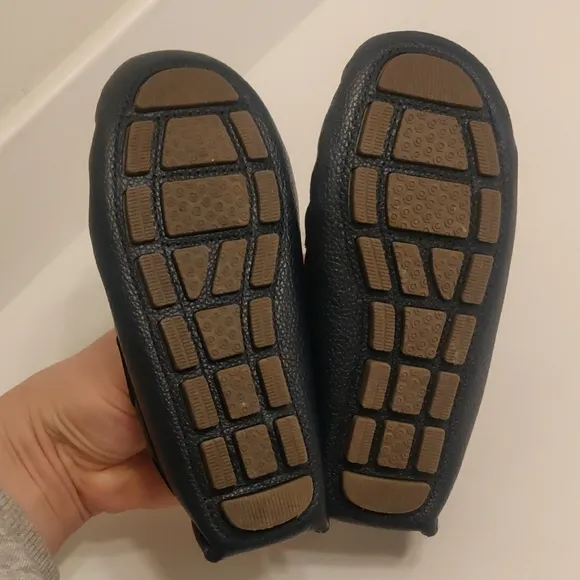 Janie and Jack Blue leather Moccasins Comfortable Slip-On Style sz 10 boy