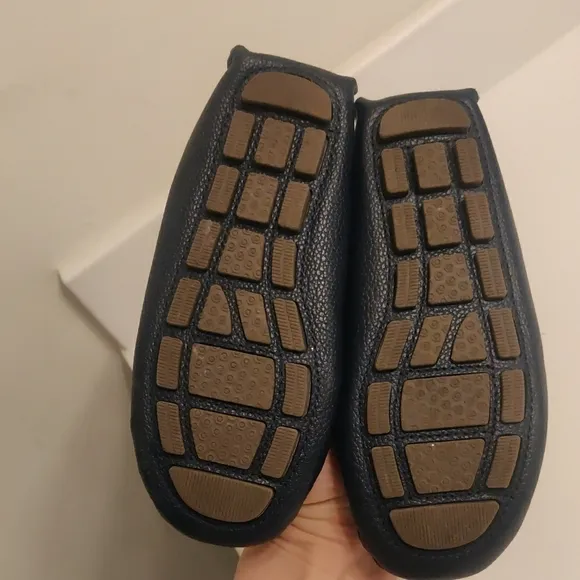 Janie and Jack Blue leather Moccasins Comfortable Slip-On Style sz 10 boy