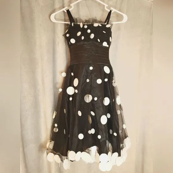 Jazz Child Dance Costume, Black and white, Medium Child