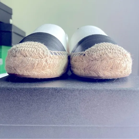 J.Crew Canvas espadrille flats with leather cap toe