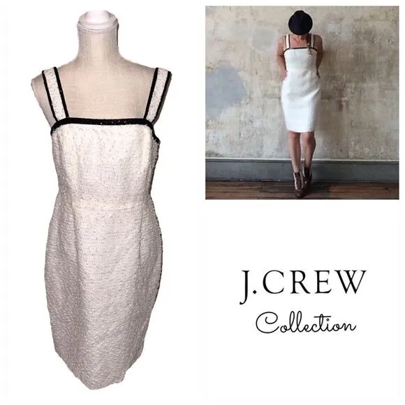 J Crew Collection Textured Chenille Silk Sheath Dress