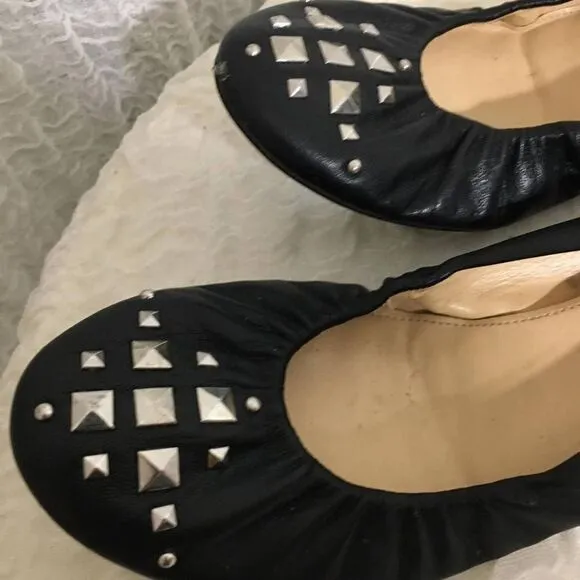 J.Crew Leather Studded Flats Size 10