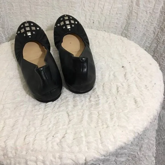 J.Crew Leather Studded Flats Size 10